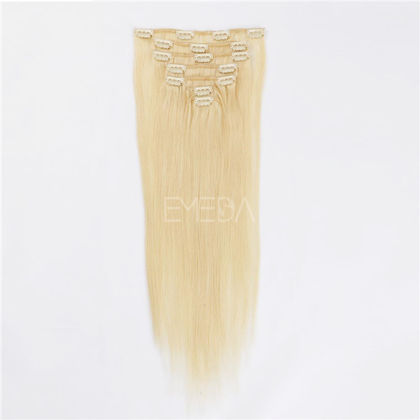 Clip in human hair extensions 30 inch blonde XS069
